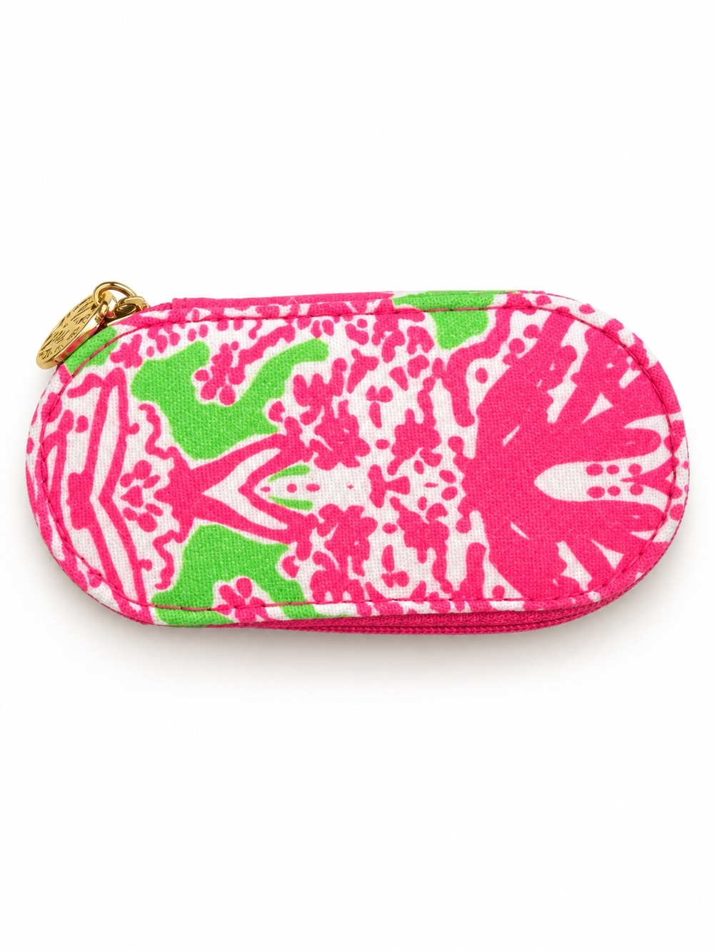 Lilly Pulitzer Pink and Green Patterned Fabric Eyewear Pouch